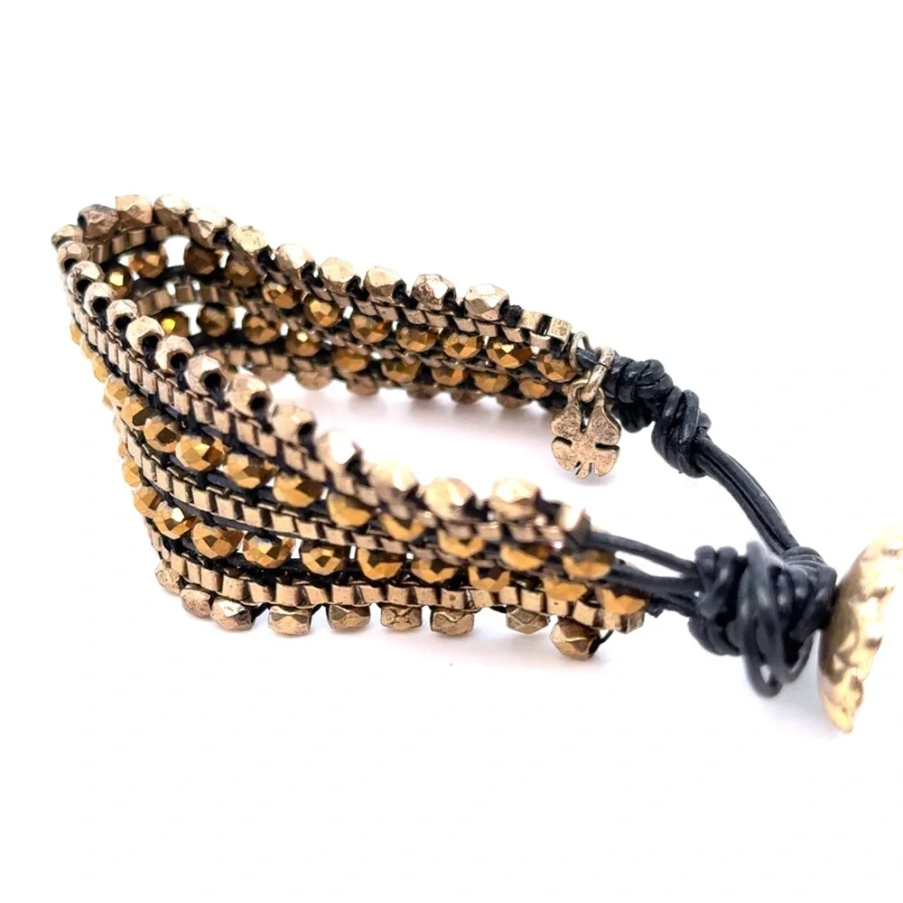 Gold-Tone‎ Beaded Bracelet - Women's Fashion Jewelry (d)
